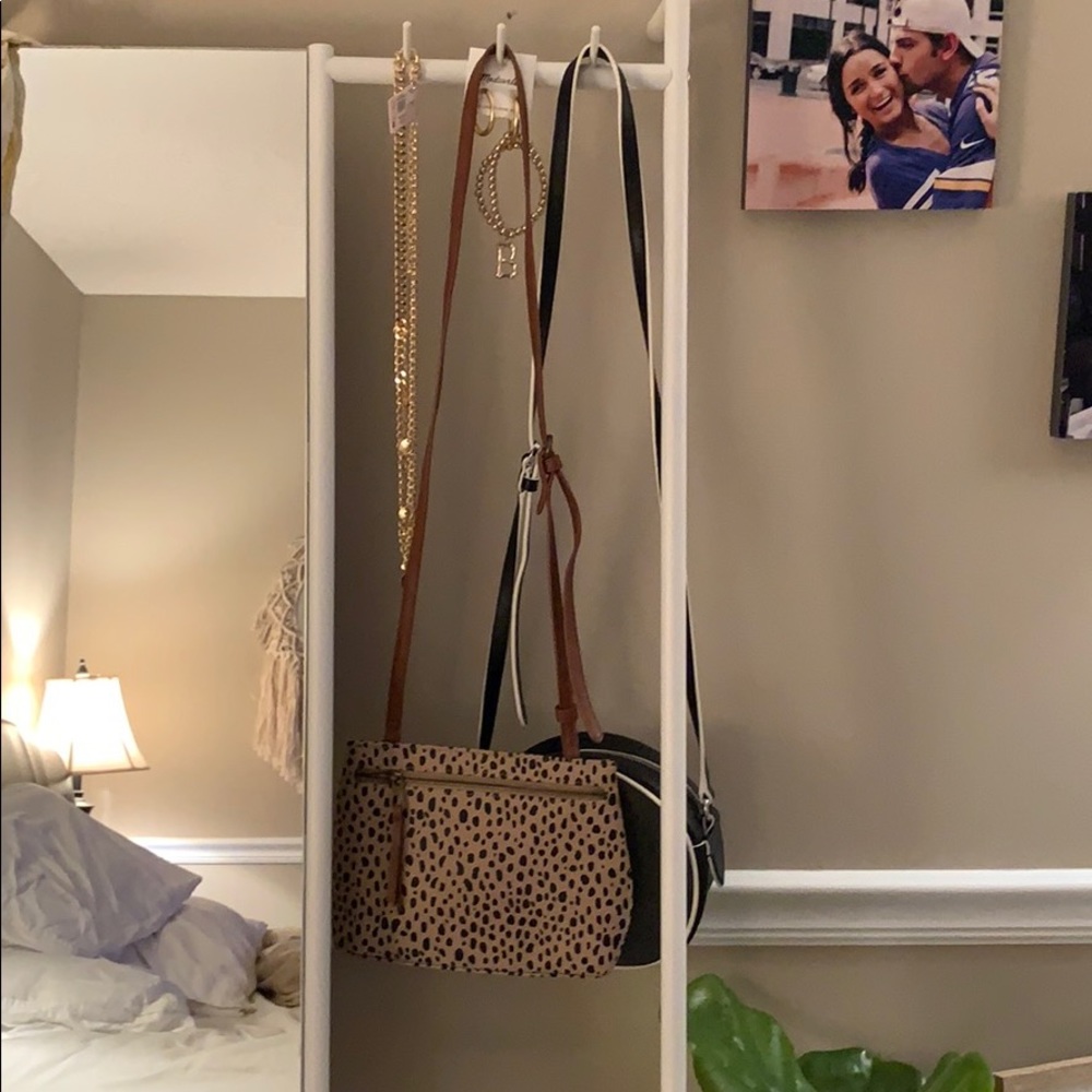 Leopard purse with long strap